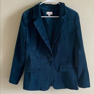 LOFT Women's Deep Teal Velvet Blazer